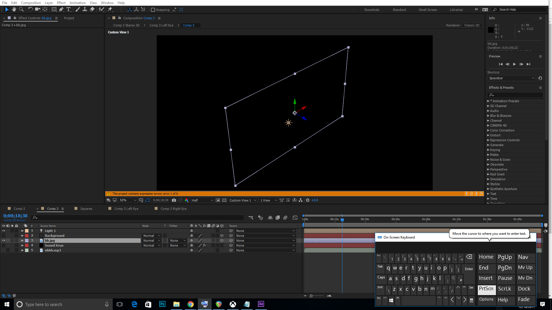 Solved After Effects 3D Layer Always Skewed Adobe Support Community 